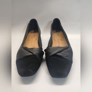 Clarks Black Low Heel Slip-On Loafers for Women